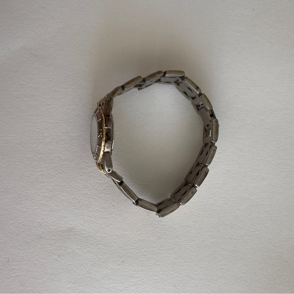 Anne Klein Two Tone Quartz Analog Ladies Wrist Watch Vintage White Face Silver - Picture 3 of 13